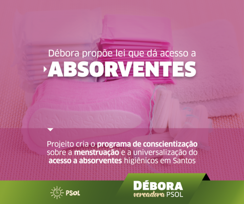 Débora Camilo apresenta PL que universaliza o acesso à absorventes pela população santista 