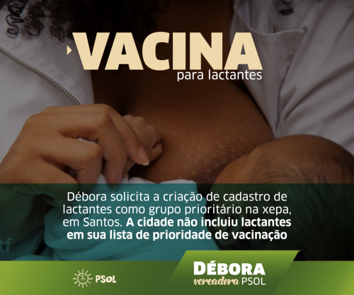 Débora Camilo propõe inclusão de lactantes no grupo prioritário para a vacinação