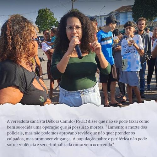 Ato contra a Operação Escudo no Guarujá