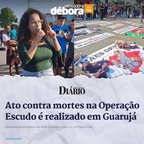 Ato contra a Operação Escudo no Guarujá