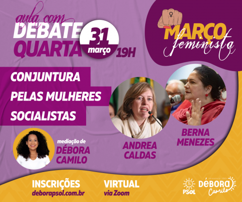 Berna Menezes e Andrea Caldas na ultima aula do curso online Março Feminista!