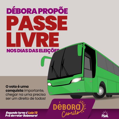 Débora apresenta PL que garante o fim da tarifa no transporte público em dias de eleição