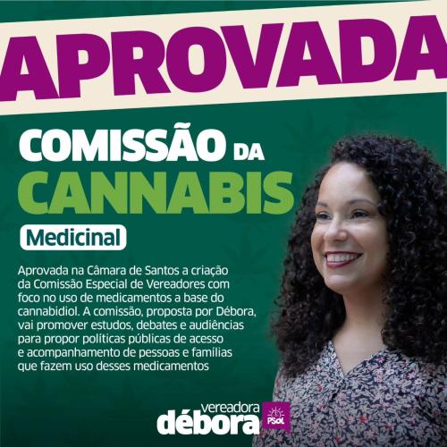 Débora Camilo aprova a Comissão da Cannabis na Câmara de Santos