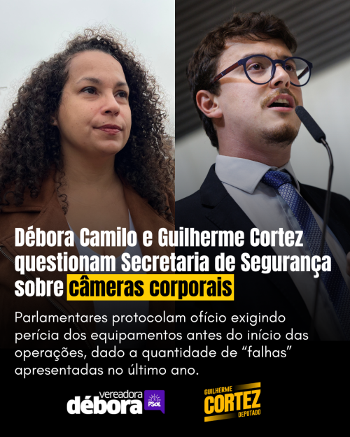 Débora Camilo e Guilherme Cortez questionam Secretaria de Segurança sobre Câmeras Corporais