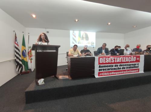Débora Camilo participa de Audiência Pública sobre a privatização do Porto de Santos