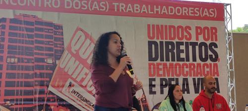 Débora Camilo participa de encontro dos trabalhadores Químicos Unificados em Campinas
