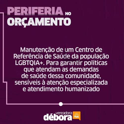 Débora Camilo propõe emendas ao projeto de Diretrizes Orçamentárias para garantir que a periferia esteja no centro do orçamento