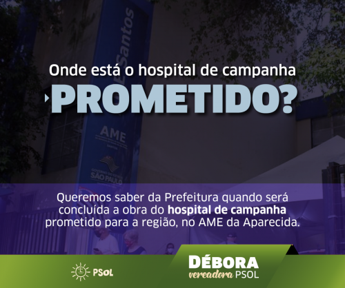 Débora Camilo protocola requerimento para cobrar hospital de campanha prometido pelo executivo