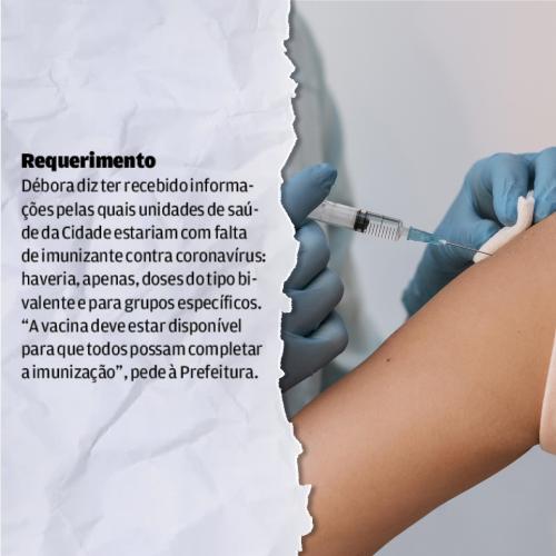 Débora denuncia falta de vacina contra a Covid-19 em Santos