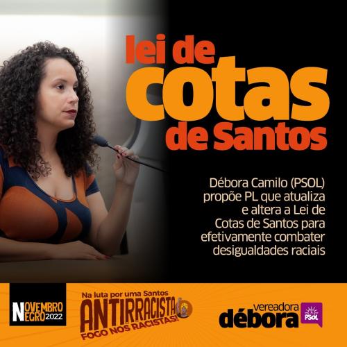 Débora propõe ampliação da Lei de Cotas em Santos