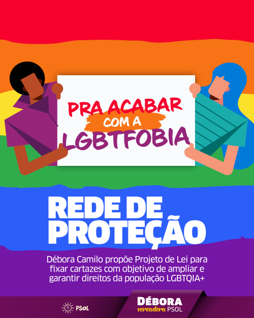 Placas de conscientização sobre lei que pune LGBTfobia