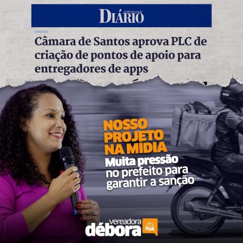 Projeto sobre a criação de pontos de apoio para trabalhadores de aplicativo é aprovado em Santos